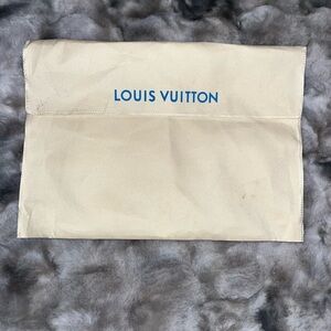 Louis Vuitton Cream with Blue Logo Canvas Storage bag